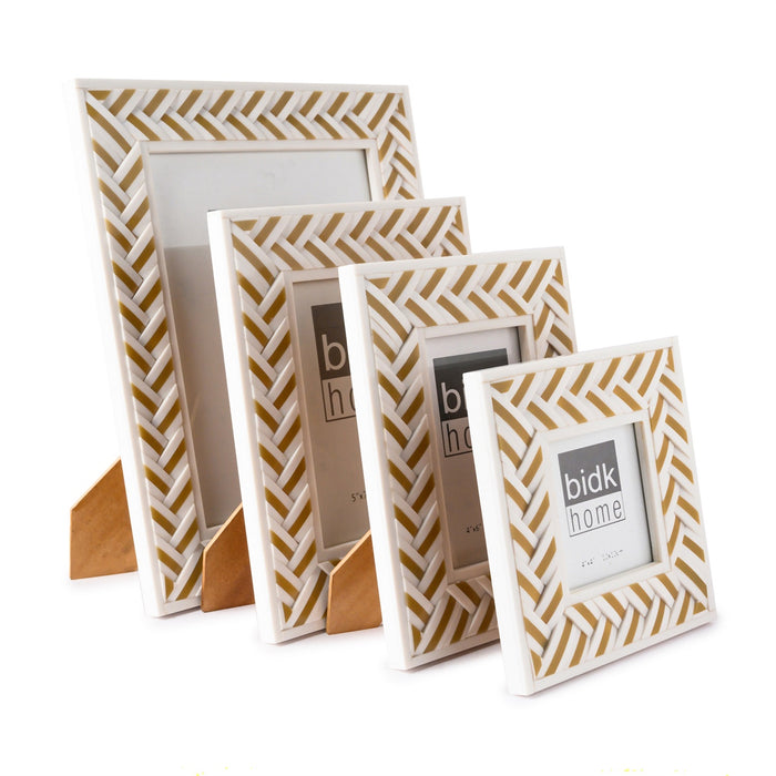 8x10” White Resin Criss Cross Picture Frame