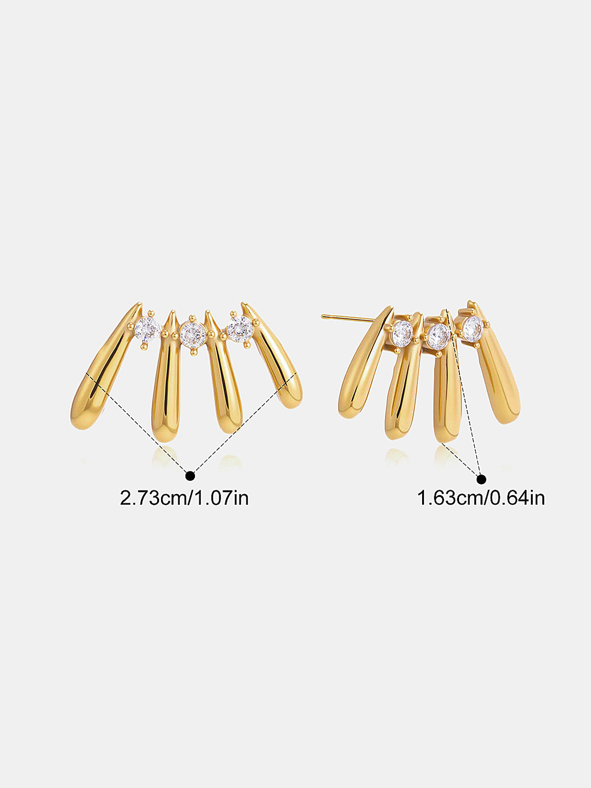 Claw Shaped Diamond Stud Earrings