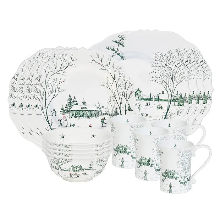 Country Estate Winter Frolic Evergreen Dinnerware