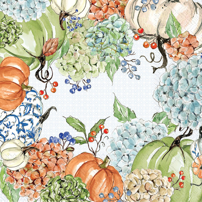 Fall Hydrangea Allover Cocktail Napkins Set of 20