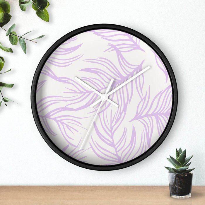 Modern Lavender Feather Wall Clock, Contemporary Wall Clock, Minimalist Wall Clock, Modern Wall Clocks