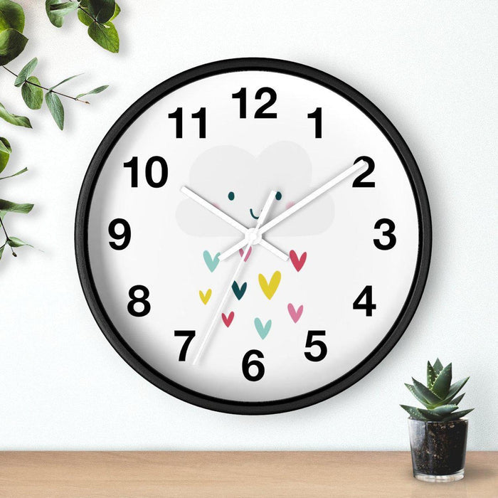 Kids Wall Clock, Happy Cloud Wall Clock, Silent Non Ticking Wall Clock, Children's Wall Clock, Nursery Wall Clock, Toddler Wall Clock, Baby Room Clock, Playroom Wall Clock, Girls Bedroom Wall Clock, Kids Room Decor, Made in the USA | Pippa + June