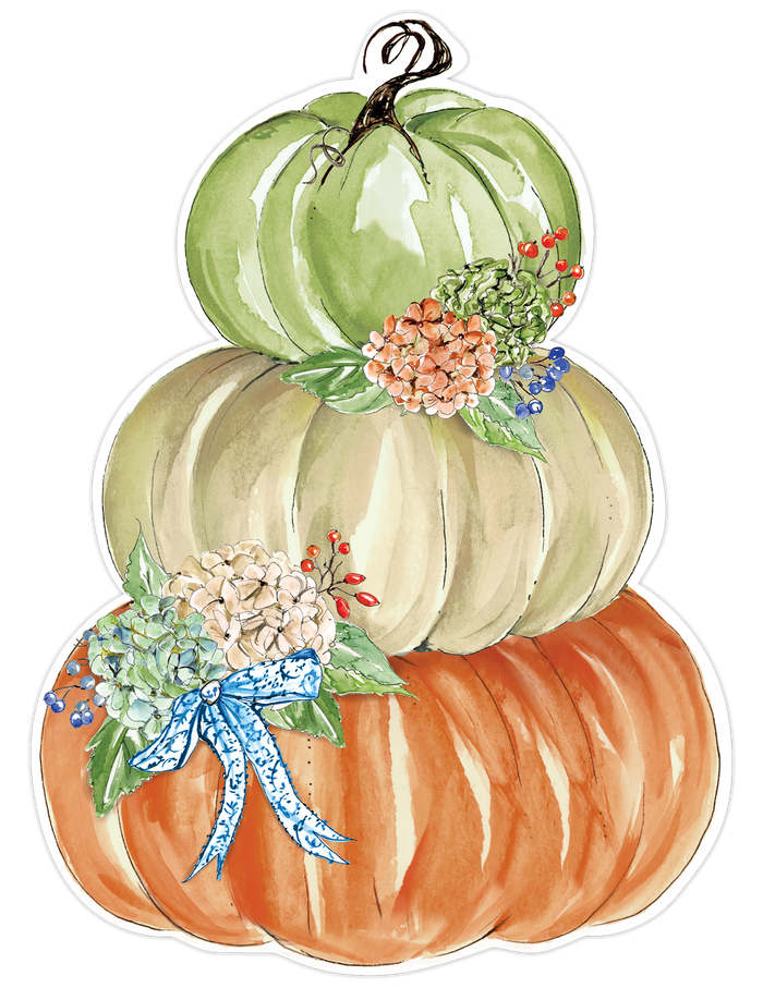 Paper orange green pumpkin stack die cut placemats 13 x 17 inch set of 10 for seasonal fall entertaining from Magnolias Home Decor