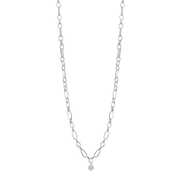 Qudo silver stainless steel Amoa link interchangeable necklace for everyday gift from Magnolias Home Decor