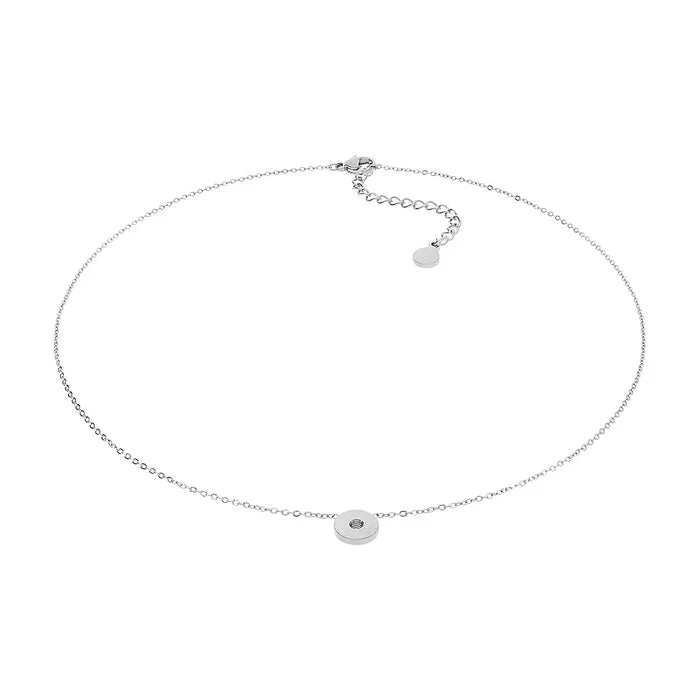 Qudo silver stainless steel Sezze interchangeable necklace for everyday gift from Magnolias Home Decor