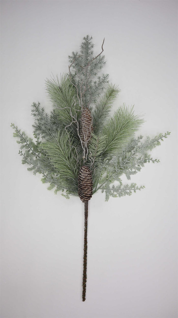 Snowflake Frosted Pine Spray