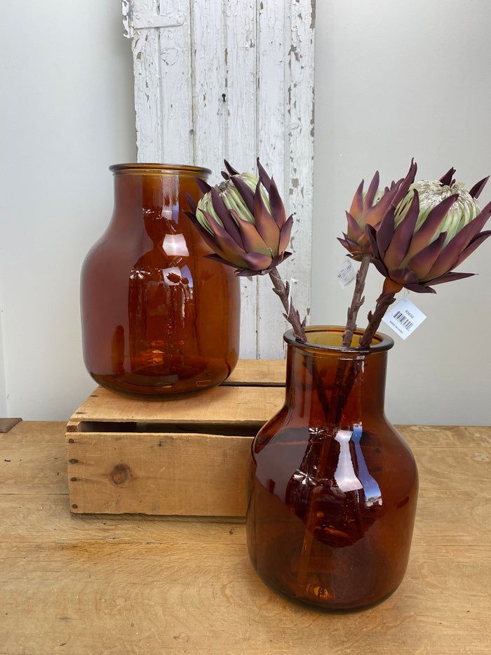 11L Topaz Recycled Glass Wide Mouth Vase