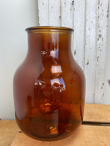11L Topaz Recycled Glass Wide Mouth Vase