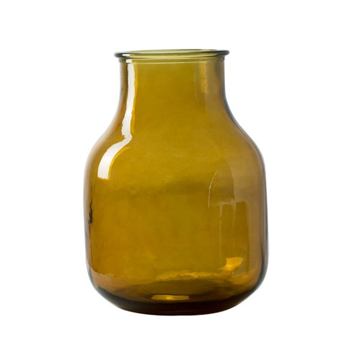 11L Topaz Recycled Glass Wide Mouth Vase