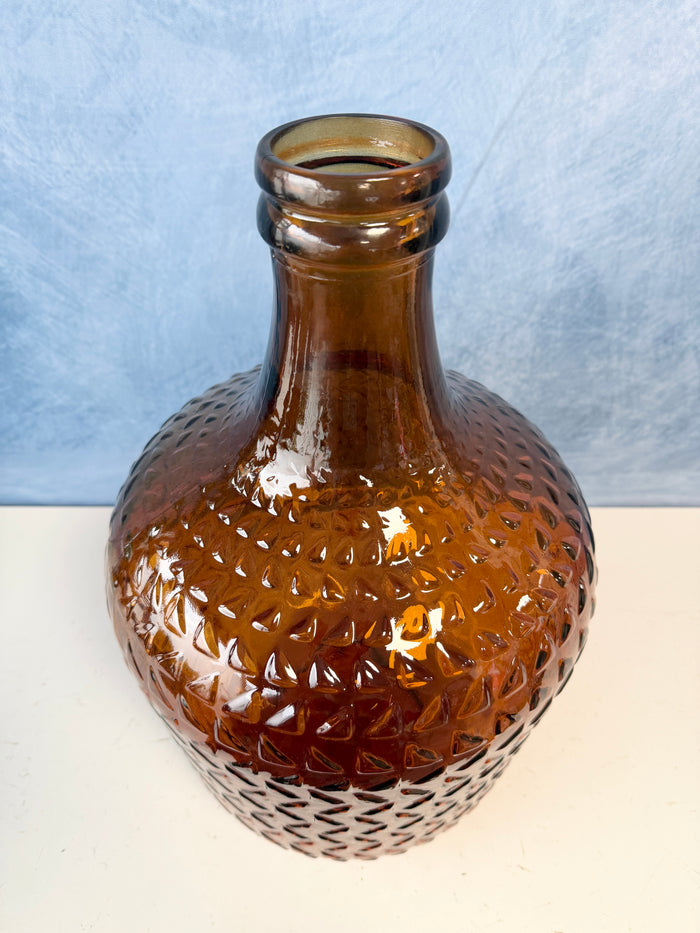 12L Topaz Relief Recycled Glass Vase