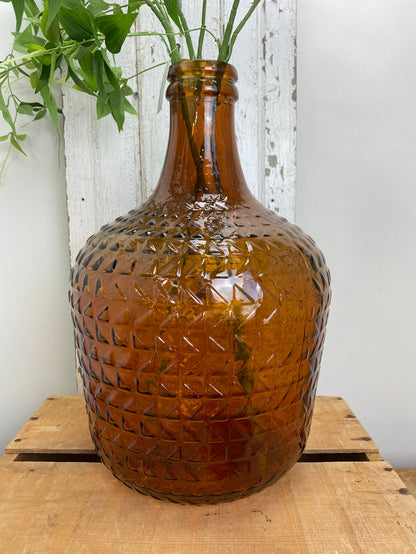 12L Topaz Relief Recycled Glass Vase