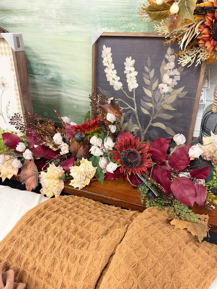 Silk floral rust orange autumn delight swag 35 inch handmade for farmhouse traditional fall home decor from Magnolias Home Decor