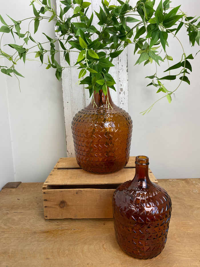 4L Topaz Relief Recycled Glass Vase