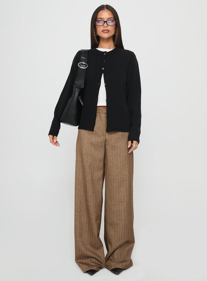 Arica Button Up Knit Cardigan Black