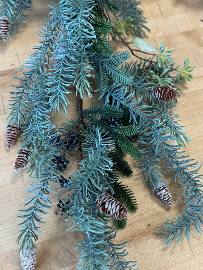 62" White Sugar Spruce Garland