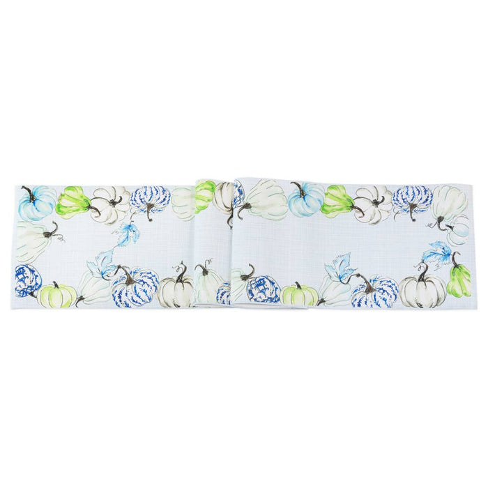 Cotton chinoiserie pumpkin table runner 72 x 13 inch for traditional transitional fall home decor from Magnolias Home Decor