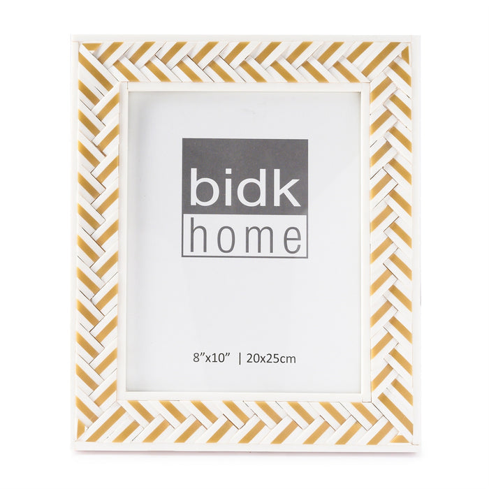 8x10” White Resin Criss Cross Picture Frame