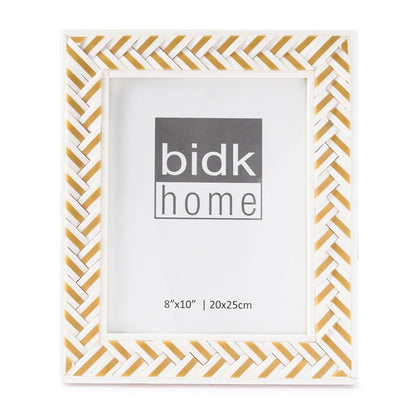 8x10” White Resin Criss Cross Picture Frame
