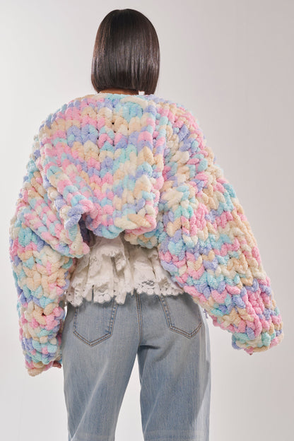 ALIA CHUNKY CHENILLE KNIT CARDIGAN