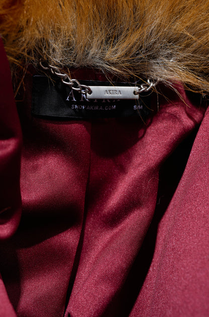 ALAIA STRIPED FAUX FUR