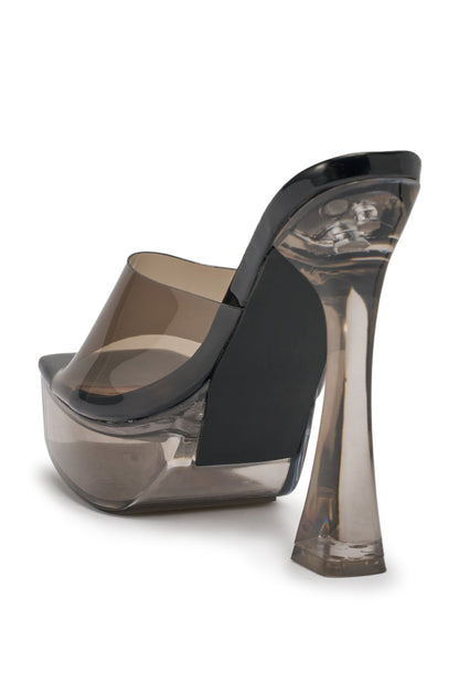 AKIRA ALEXUS SMOKE PVC CHUNKY SLIP ON SANDAL