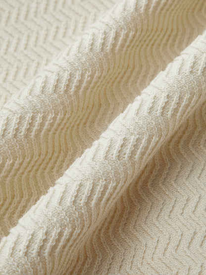 Textured Chevron Knit Pocketed Sweater Co-ords