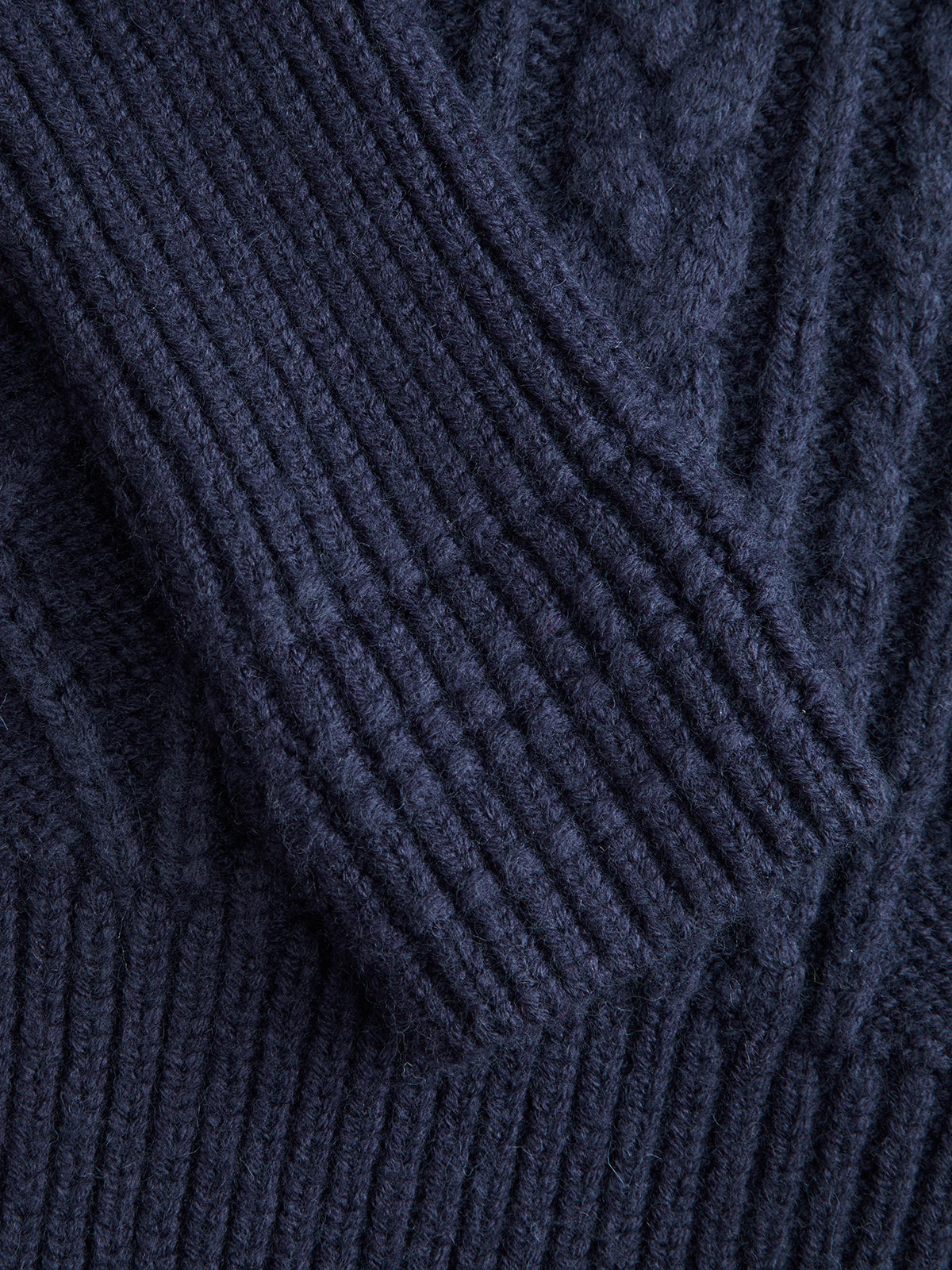 Wool-Blend Cable-Knit Waist-Defined Sweater