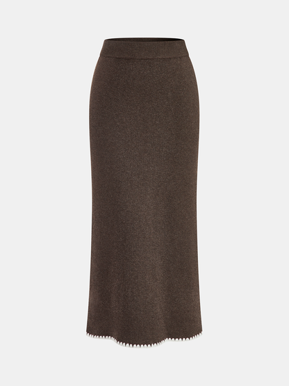 Wool-Blend Tie-Neck Knit Co-ord Set
