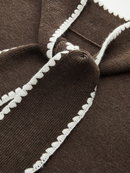 Wool-Blend Tie-Neck Knit Co-ord Set