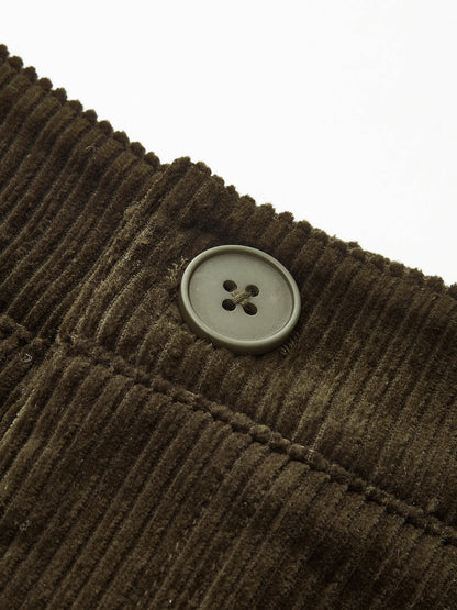 Corduroy Curved-Leg Pants