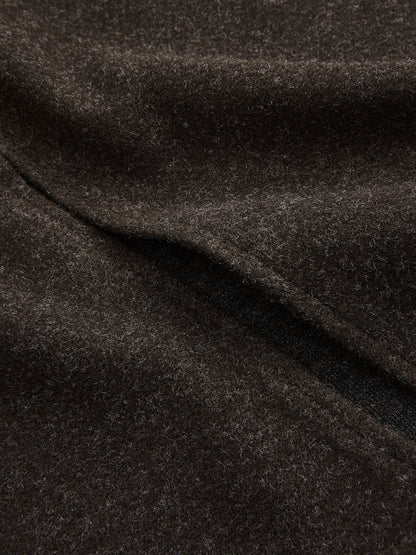 Faux Cashmere Belted Slit Pencil Skirt