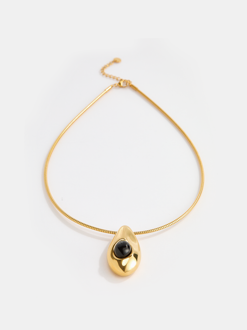 Teardrop Pendant Snake Chain Necklace