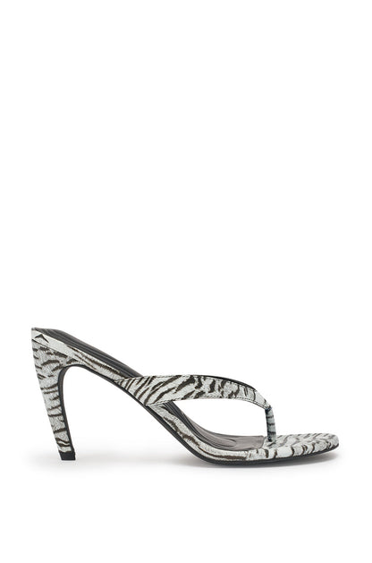 AKIRA GOLD DELYSE TIGER WHITE PRINT PU SLIP ON STILETTO SANDAL