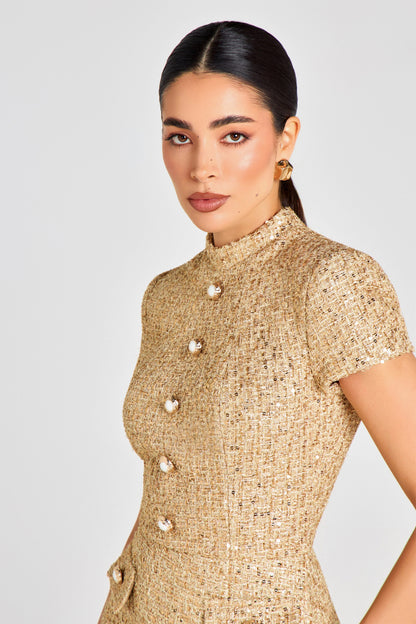 Elysia Gold Dress