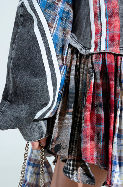 A LITTLE BIT OF EVERYTHING PLAID SWEATSHIRT DRESS