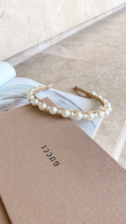Pearla Headpiece - Pearl & Gold