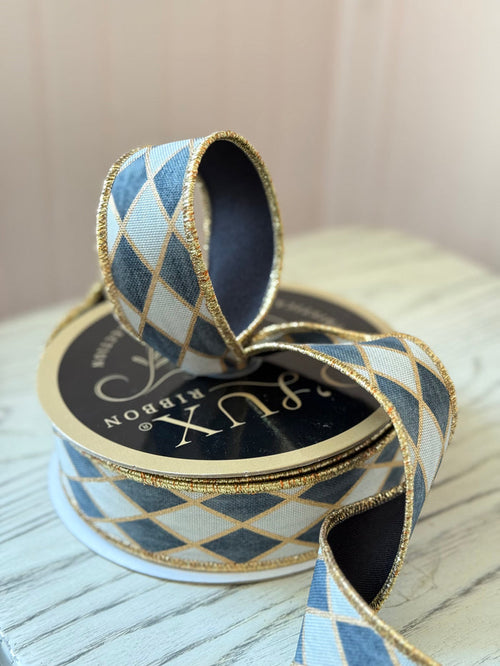 1.5 x 10yd Antique Harlequin Ribbon