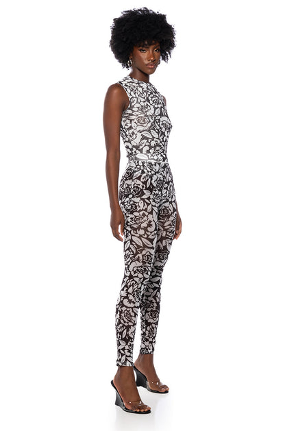 A LUXURIOUS DAY MESH MOCK NECK BODYSUIT