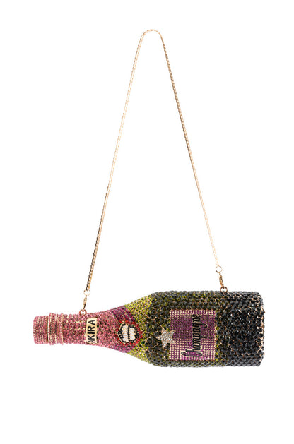 AKIRA BIRTHDAY POP CHAMPAGNE RHINESTONE PURSE