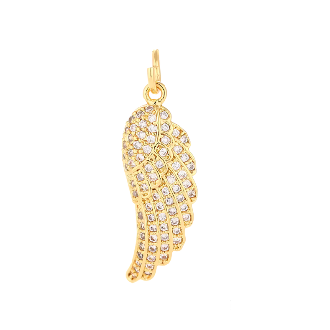 Gold angel wing charm for jewelry gift from Magnolias Home Decor