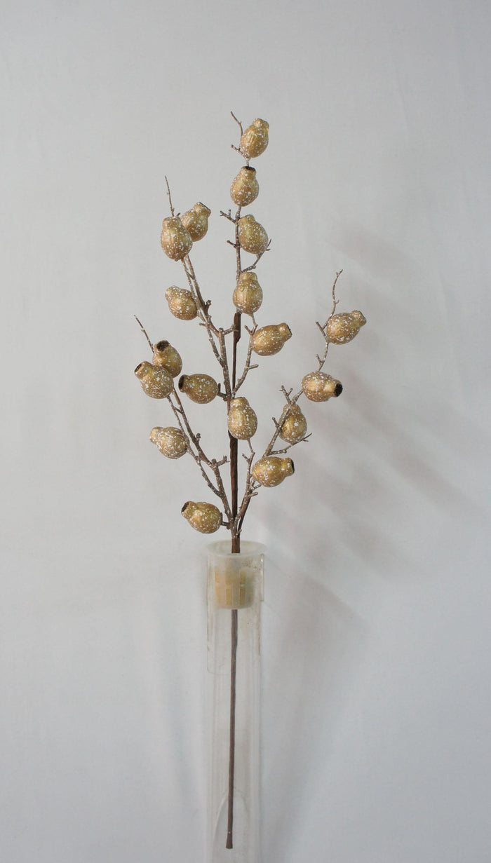 Antique Gold Metallic Berry Spray