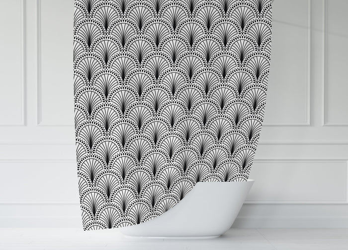 Shower Curtain Art Deco Vintage 1920s, Vintage Style Shower Curtain, Art Deco Decor, Bath Curtain, Bathroom Decor & Accessories, Made in the USA | Pippa + June