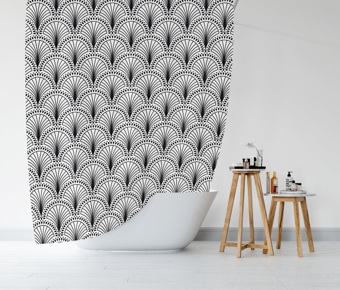 Shower Curtain Art Deco Vintage 1920s, Vintage Style Shower Curtain, Art Deco Decor, Bath Curtain, Bathroom Decor & Accessories, Made in the USA | Pippa + June