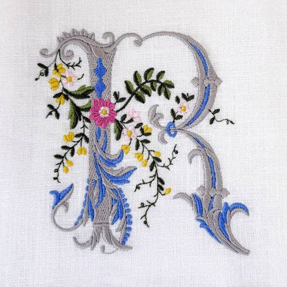 Arte Italica & Crown Linen Designs - Heritage Floral Monogram Linen Towel - New