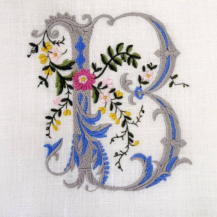 Arte Italica & Crown Linen Designs - Heritage Floral Monogram Linen Towel - New