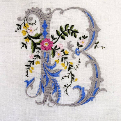 Arte Italica & Crown Linen Designs - Heritage Floral Monogram Linen Towel - New
