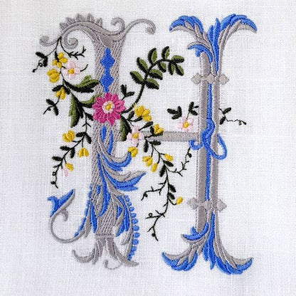 Arte Italica & Crown Linen Designs - Heritage Floral Monogram Linen Towel - New
