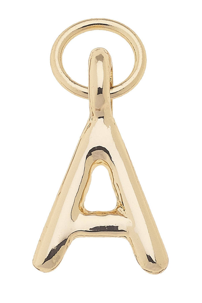 B Mini Initial Charm in Shiny Gold