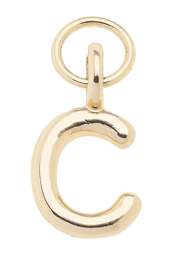 B Mini Initial Charm in Shiny Gold