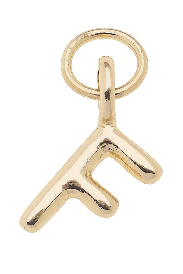 B Mini Initial Charm in Shiny Gold